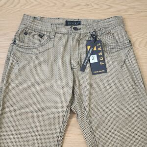 Vintage FUSAI Plaid Steampunk Rocker Jean Pants Mens 34x32 Skater Grunge NEW NWT